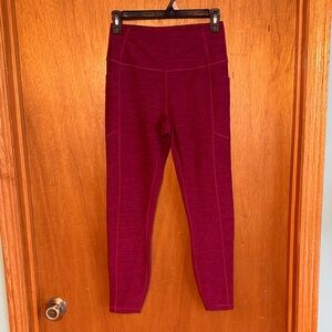 Victoria's Secret On Point Flow Pocket Leggings Heathered Dark Red sz S Like New